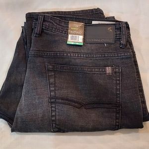 Men's 38x32 Buffalo David Bitton Black Jackson Straight Stretch Jeans